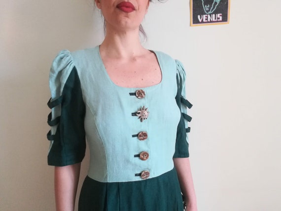 STEINBOCK DIRNDL DRESS Vintage 80 Woman Maxi Dres… - image 2