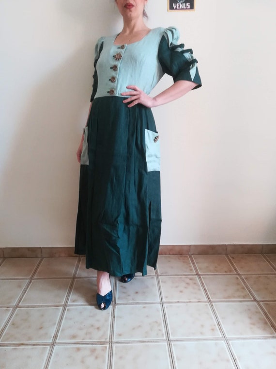STEINBOCK DIRNDL DRESS Vintage 80 Woman Maxi Dres… - image 3