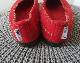 SUPERGA CHARENTAISE Slip-on SLIPPERS Vintage Y2K Deadstock Red