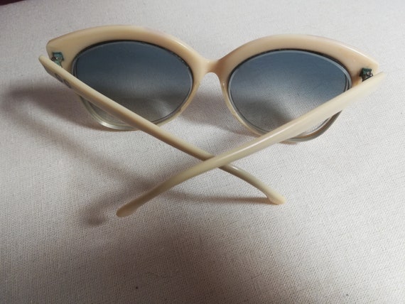 GAMBINI ROUND SUNGLASSES Vintage 80 Huge White Fr… - image 4