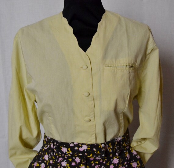 ROSSO PORPORA BLOUSE Vintage 80 Woman Button up Shirt Made in