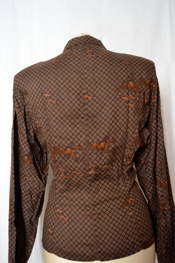 MARELLA PATTERNED BLOUSE Vintage 80 Woman Shirt H… - image 5