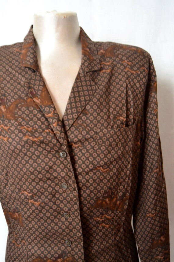 MARELLA PATTERNED BLOUSE Vintage 80 Woman Shirt H… - image 4
