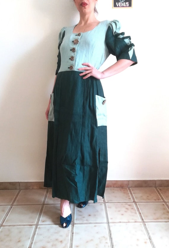 STEINBOCK DIRNDL DRESS Vintage 80 Woman Maxi Dres… - image 1