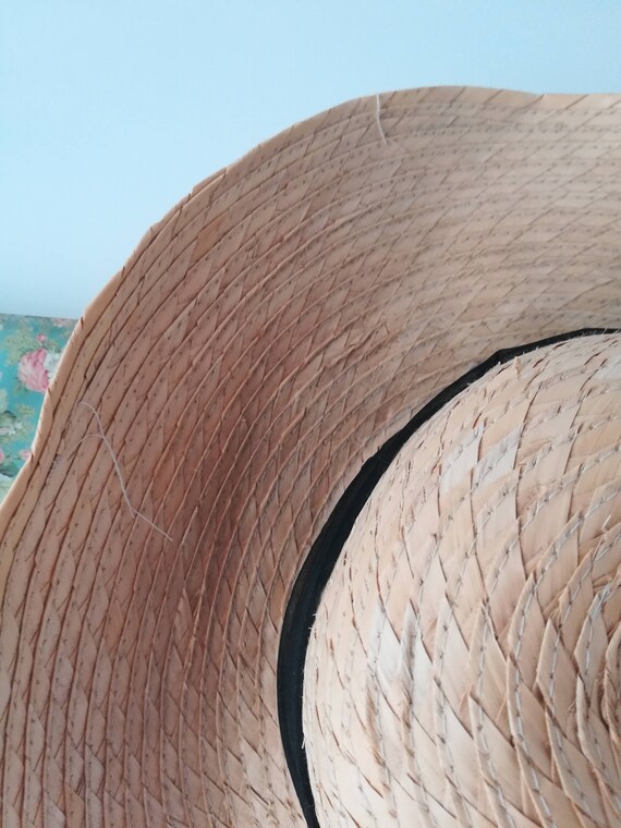 OVERSIZED STRAW HAT Vintage 80 Woman Hat Floppy S… - image 5