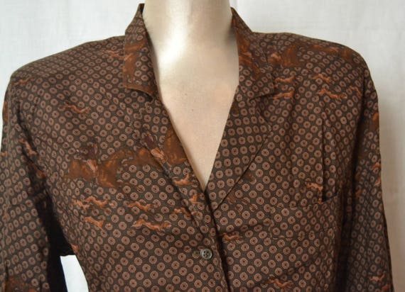 MARELLA PATTERNED BLOUSE Vintage 80 Woman Shirt H… - image 2
