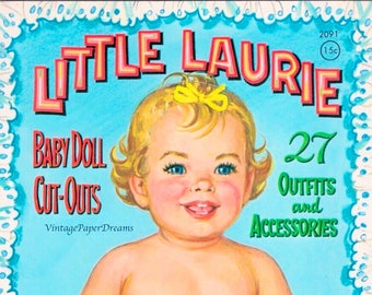 Vintage Paper Doll Printable PDF • Baby Pat Paper Doll • 60s 1960s Ginger Girl Boy Redhead Kid Paper Doll Download Baby Doll Clip Art