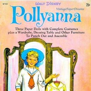 Vintage Paper Doll Printable PDF • Pollyanna Paper Doll • 60s 1960s Blonde Girl Paper Doll Pattern Digital Download Fashion Clip Art Musical