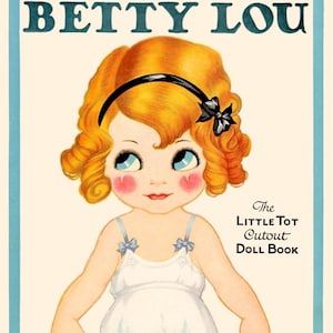 Vintage papieren pop afdrukbare PDF • Little Tots papieren poppen • Jaren '20 jaren 1920 papieren pop digitale download Baby shower meisje blonde jongen pop illustraties