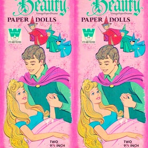 Vintage Paper Doll Printable PDF • Sleeping Beauty Paper Doll 60s 1960s Prince Princess Paper Doll Digital Download Fairytale Fairy Clip Art