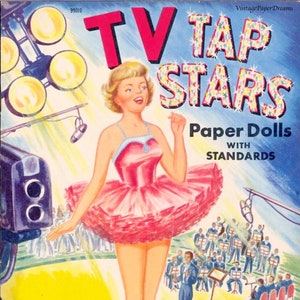 Vintage Paper Doll Printable PDF • TV Tap Stars Paper Doll Book JPEG • 50s 1950s Brunette Blonde Woman Man Paper Doll Download Clip Art