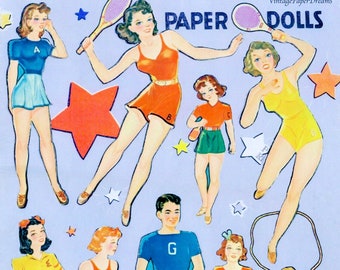 Vintage Paper Doll PDF imprimable • Soeur Infirmière Paper Dolls • Rousse blonde des années 40, Poupée en papier Télécharger Lady Doctor Paper Doll Clip Art