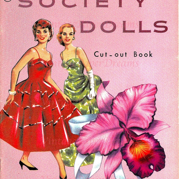 Vintage Paper Doll Printable PDF JPEG • Society Dolls • 60s 1960s Paper Doll Pattern Digital Download • Lady Fashion Doll Dress Clip Art A4