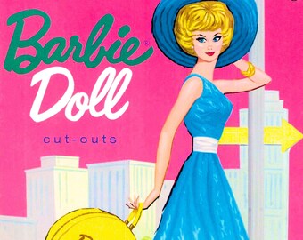 Barbie Paper Doll Printable PDF • Barbie Doll Cut-Outs • Vintage 60s 1960s Paper Doll Clothes Download 11.5" Inch Fashion Doll Clip Art