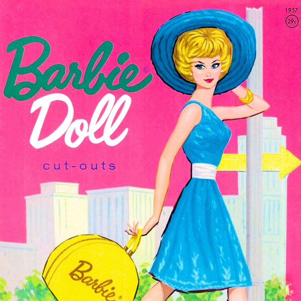Barbie Paper Doll Printable PDF • Barbie Puppe Cut-Outs • Vintage 60er 1960er Jahre Papier Puppe Kleidung Download 30 cm Modepuppe Clip Art