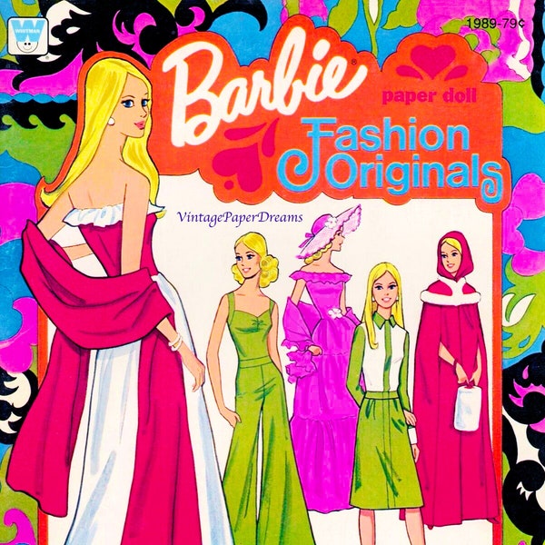 Barbie Paper Doll Printable PDF • Fashion Barbie Paper Doll • Vintage 70s 1970s Paper Doll Pattern Download 11.5" Inch Doll Clip Art A4