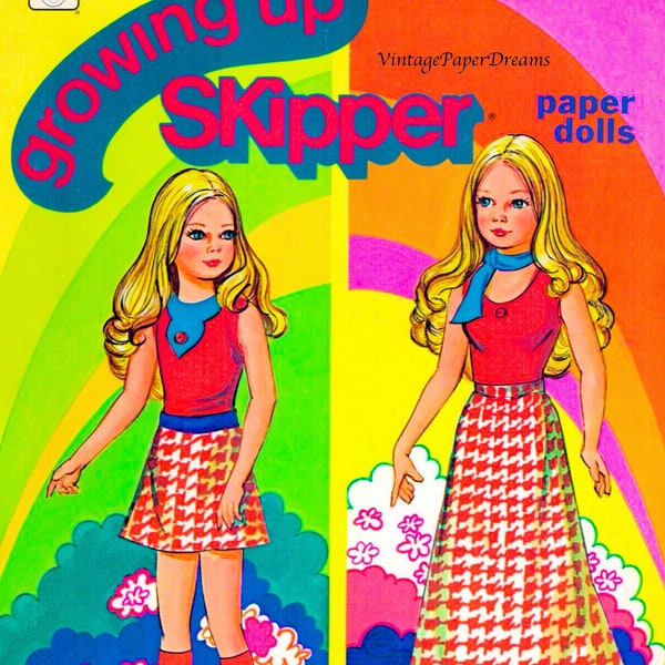 Vintage Paper Doll Printable PDF • Skipper Paper Doll • 70s 1970s Paper Doll Digital Download 11.5" Inch Barbie Doll Clip Art A4 Girl Doll