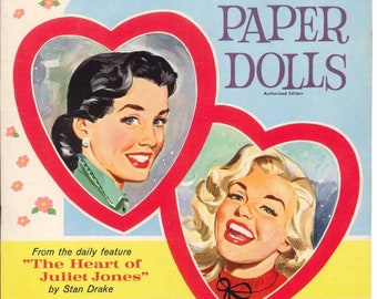 Vintage Paper Doll Printable PDF • Juliet Jones Paper Doll JPEG • 50s 1950s Brunette Blonde Woman Paper Doll Digital Download Model Clip Art