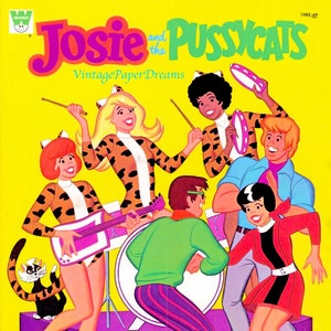 Vintage Paper Doll Printable PDF • Josie and the Pussycats Paper Doll • 70s 1970s Cartoon Black Paper Doll Pattern Digital Download Clip Art