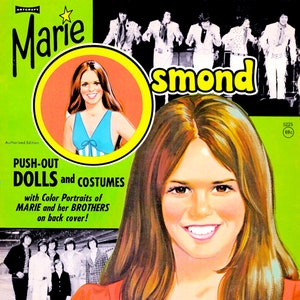 ヴィンテージ ペーパードール 印刷可能 PDF • マリー オズモンド ペーパードール • 70 年代 1970 年代 ペーパードール ドレス デジタル ダウンロード 有名歌手 ペーパードール クリップ アート