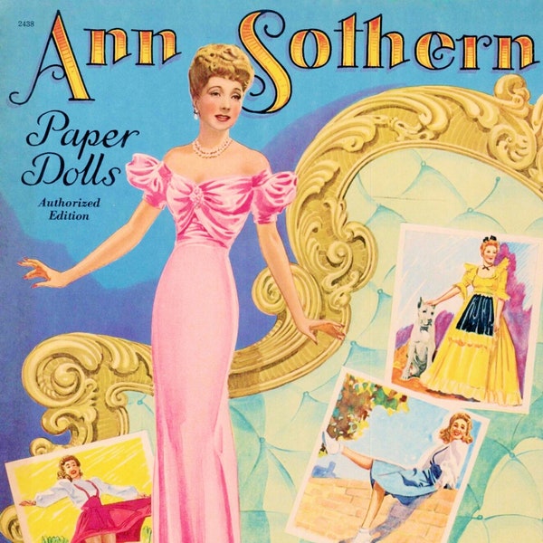 Vintage Paper Doll Printable PDF • Ann Sothern Paper Doll • 40s 1940s Paper Doll Pattern Download Old Hollywood Movie Star Actress Clip Art