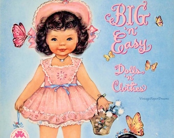 Vintage Paper Doll (PDF imprimable) • Petite fille, Paper Doll, • Modèle de poupée de papier des années 40, 40, téléchargement numérique, Poupée blonde brune, clipart