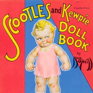 Vintage Paper Doll Printable PDF • Scootles and Kewpie Paper Doll • 30s 1930s Paper Doll Blonde Girl Kid Paper Doll Download Baby Clip Art
