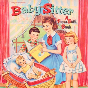 Vintage Paper Doll imprimible PDF • Niñera Libro de muñecas de papel JPEG • 40s 1940s Paper Doll Descargar Baby Girl Boy Teenage Paper Doll Clip Art