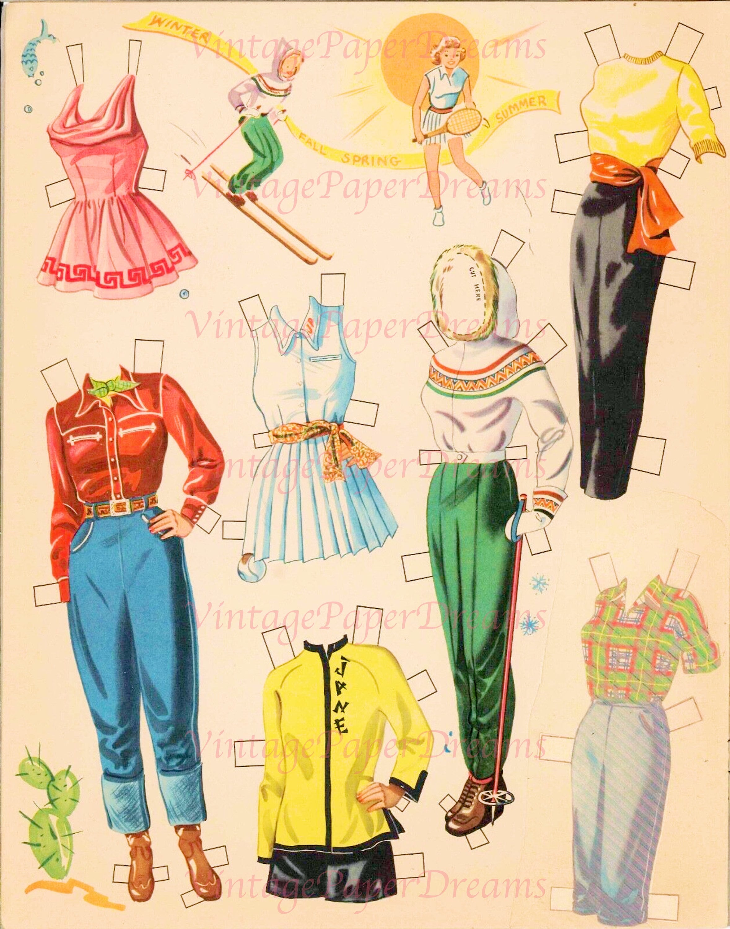 Vintage Paper Doll Printable PDF jane Powell Paper Doll JPEG 40s 1940s ...