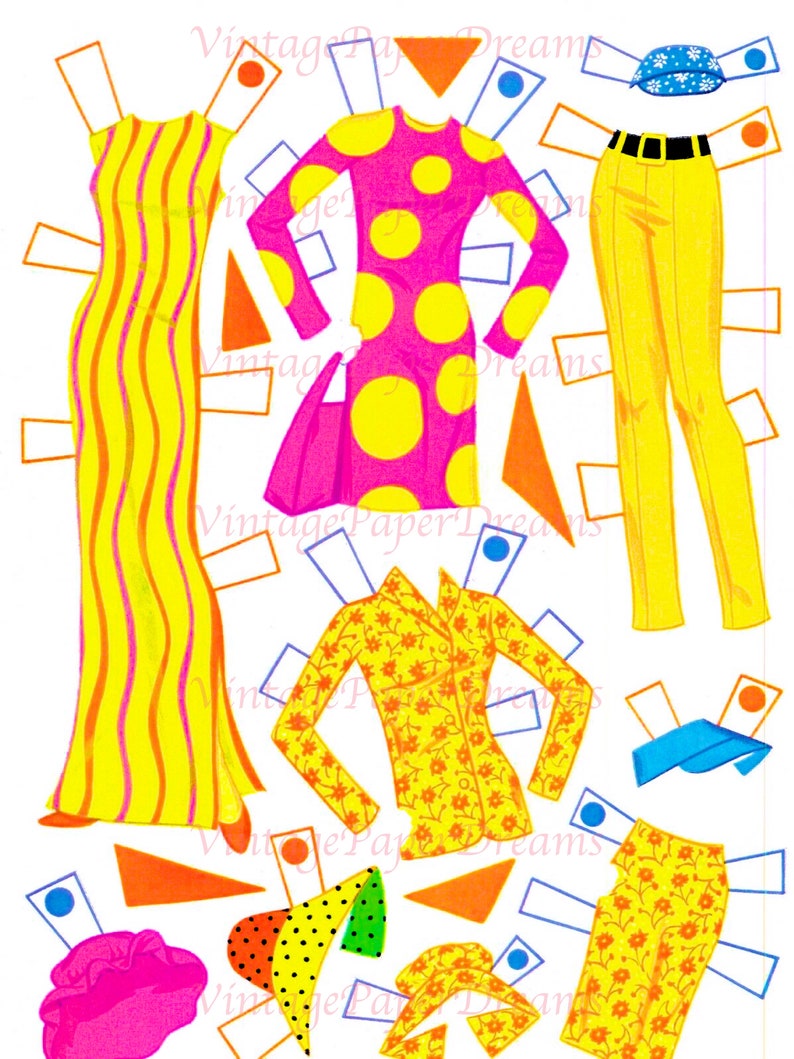 Vintage Paper Doll Printable PDF Francie Paper Doll 60s Etsy