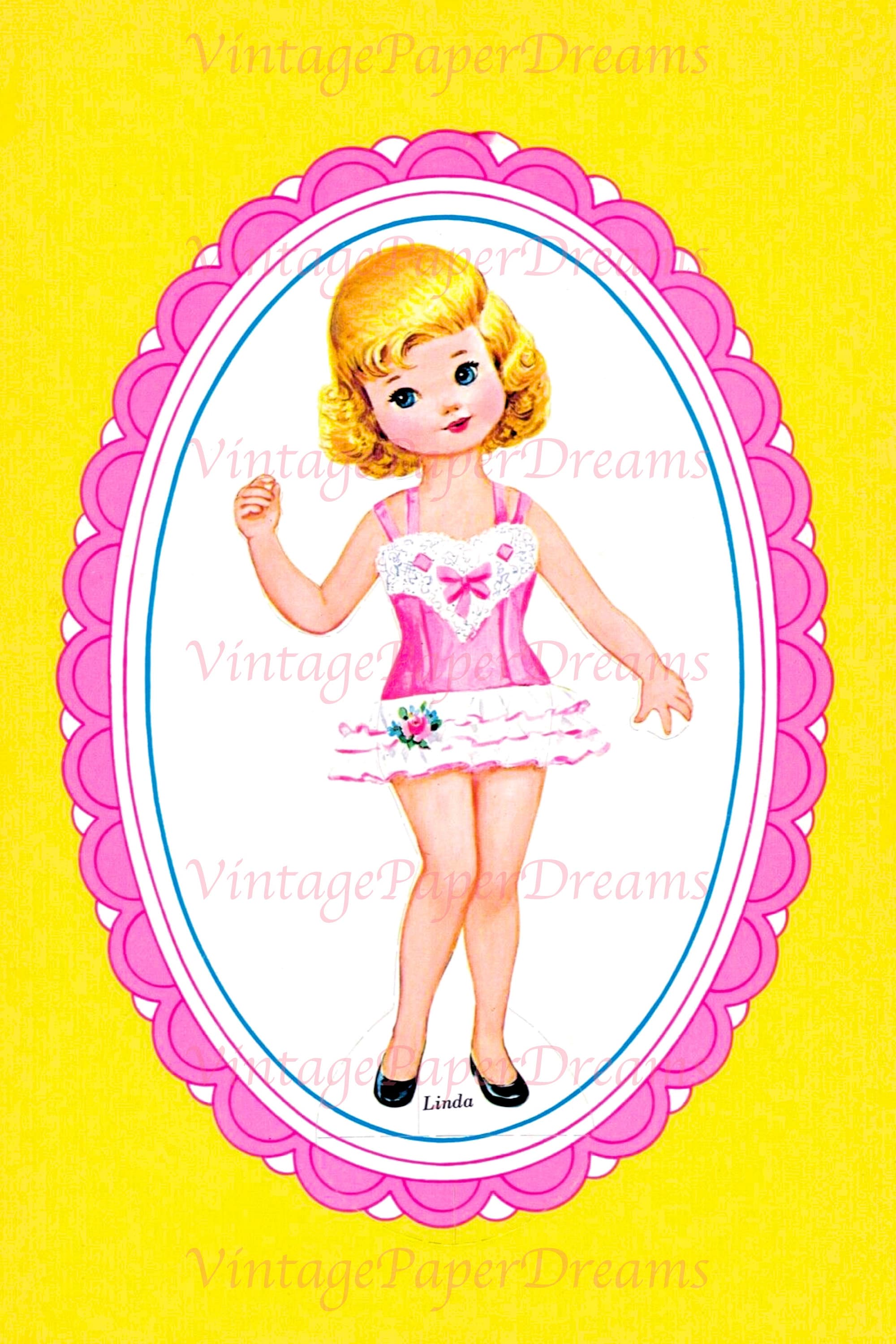 Vintage Paper Doll Printable PDF Little Girl Paper Dollies - Etsy