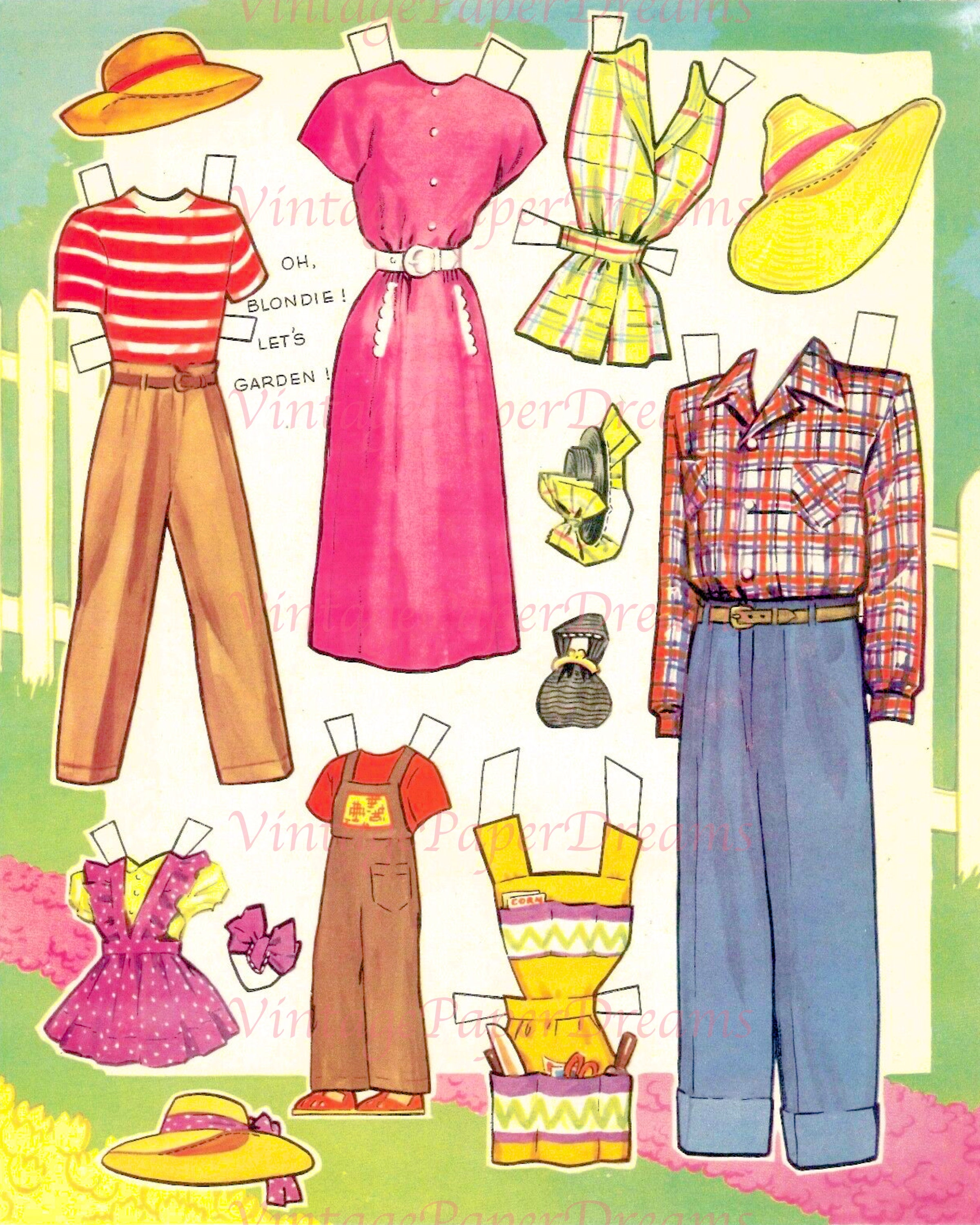 Vintage Comic Book Art Printable PDF blondie Paper Dolls 40s 1940s ...