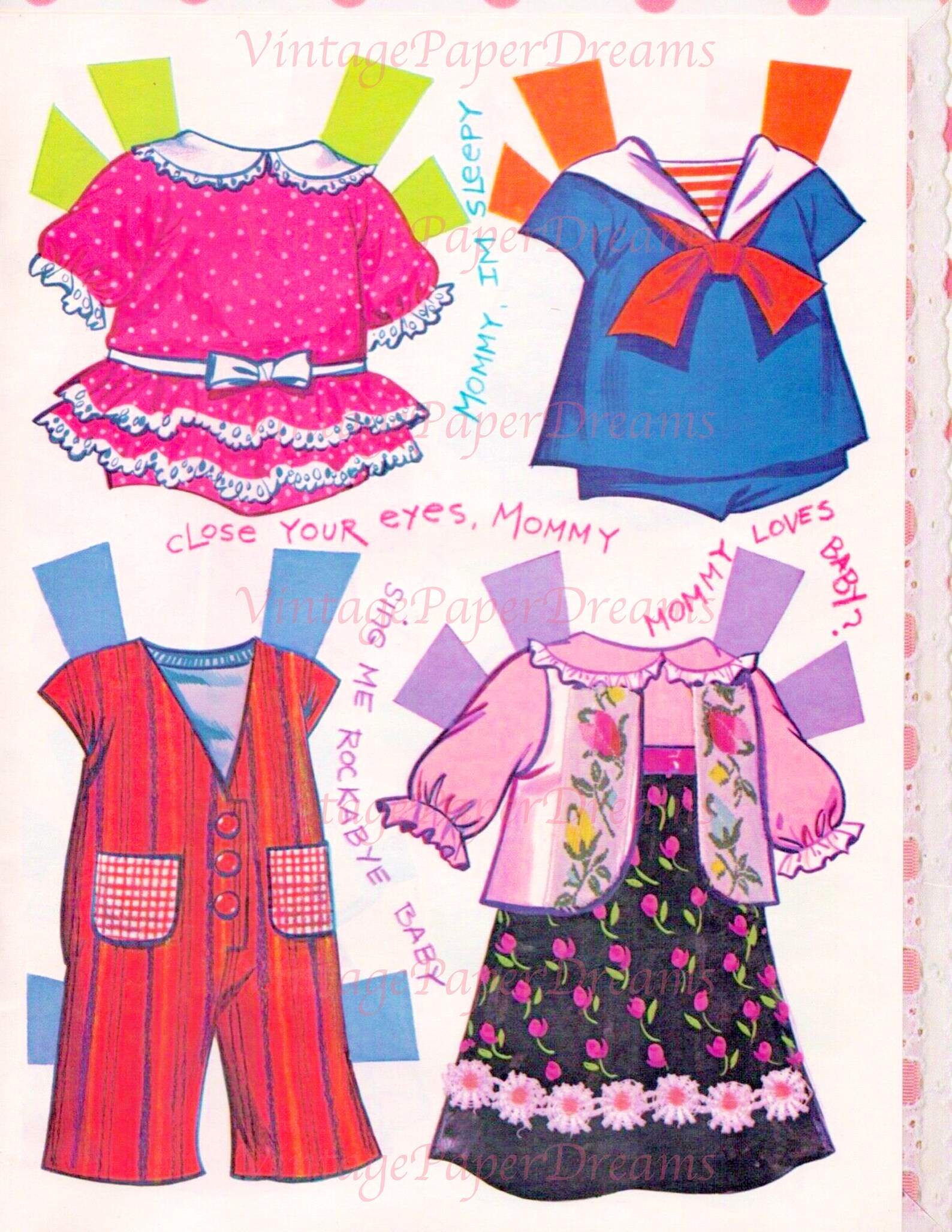 Vintage Paper Doll Printable PDF drowsy Baby Paper Doll 70s 1970s ...