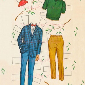 Vintage Paper Doll Printable PDF • barbie Ken Paper Doll • 60s 1960s ...