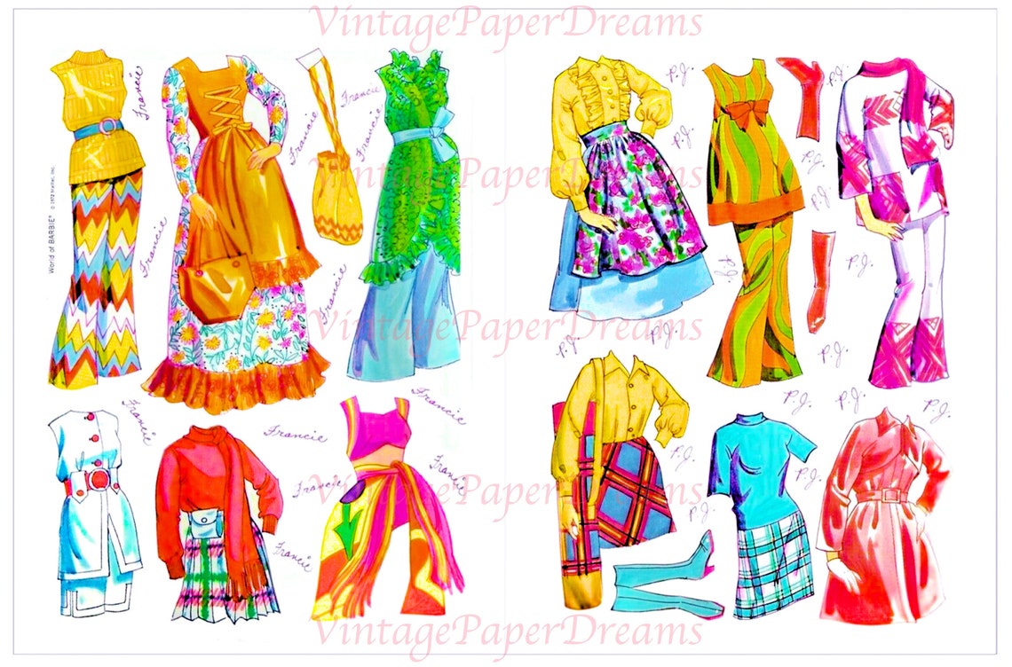 Barbie Paper Doll Printable PDF Barbie Paper Doll Vintage - Etsy