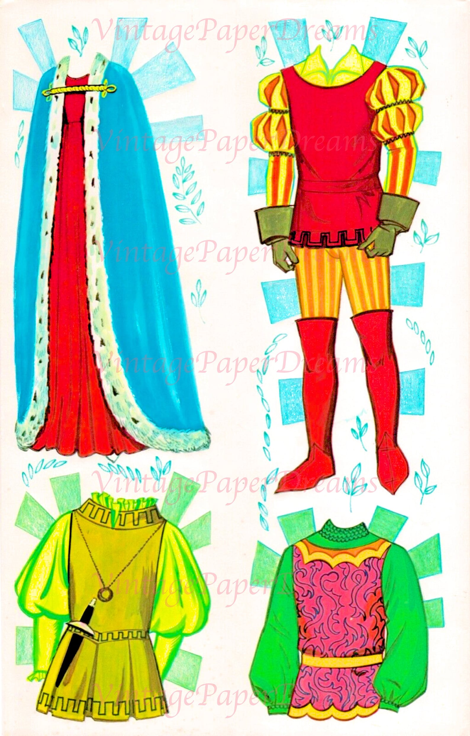 Vintage Paper Doll Printable PDF Sleeping Beauty Paper Doll Etsy
