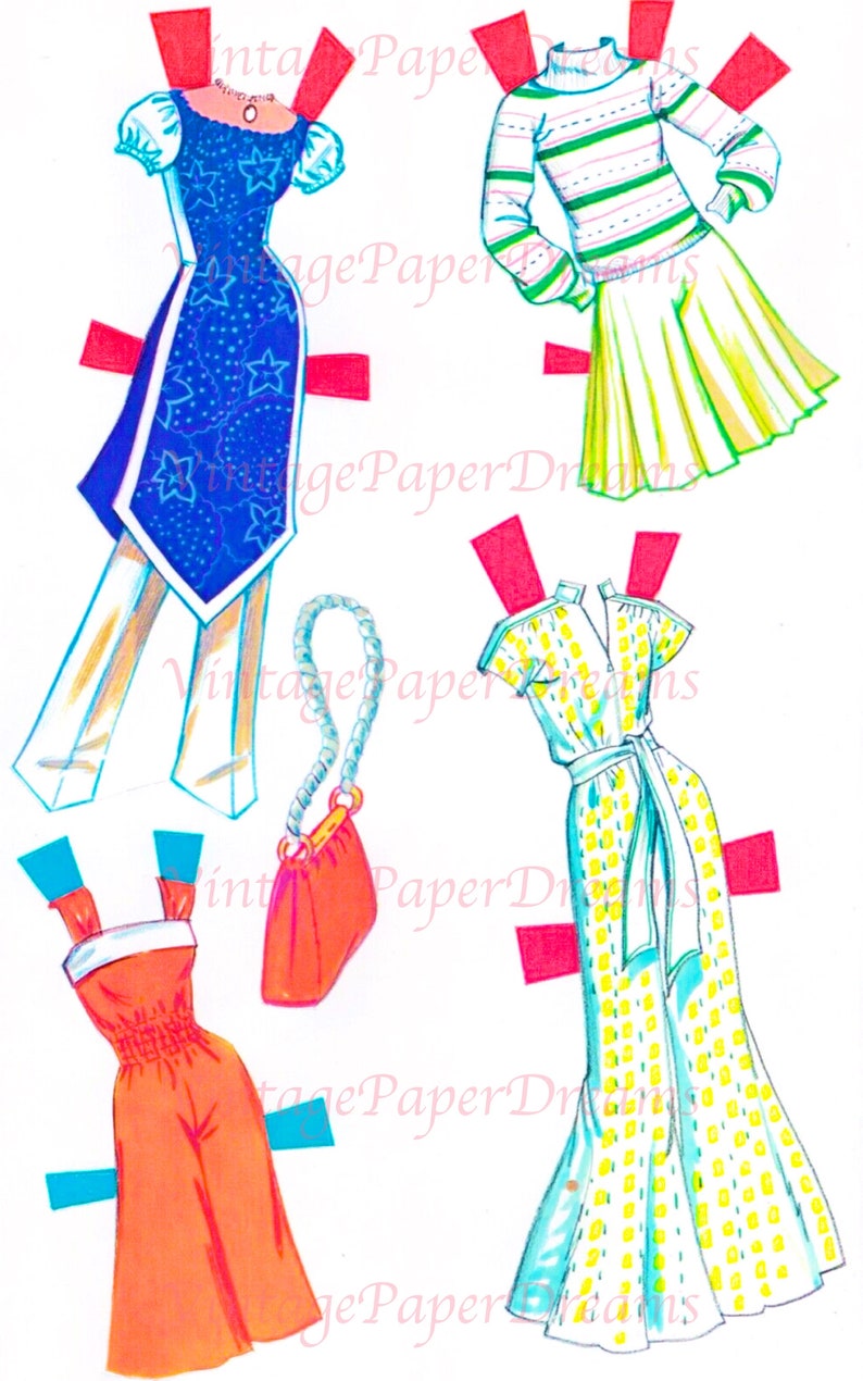 Vintage Paper Doll Printable PDF superstar Barbie Paper Doll Etsy UK