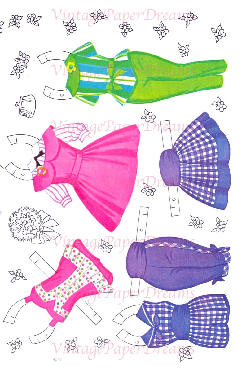 Vintage Paper Doll Printable PDF Little Girl Paper Dollies 60s 1960s ...