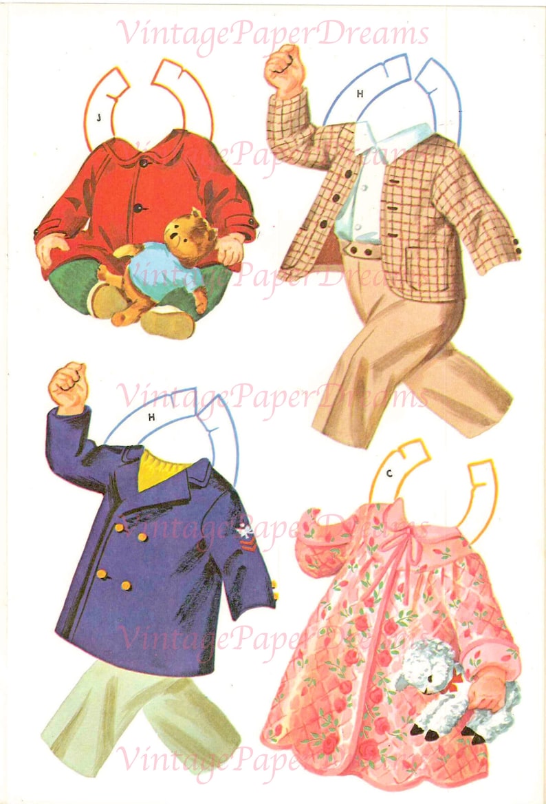 Vintage Paper Doll Printable PDF Nursery Paper Dolls 60s 1960s Infant Vintage Paper Doll Printable PDF Nursery Paper Dolls 60s 1960s Infant