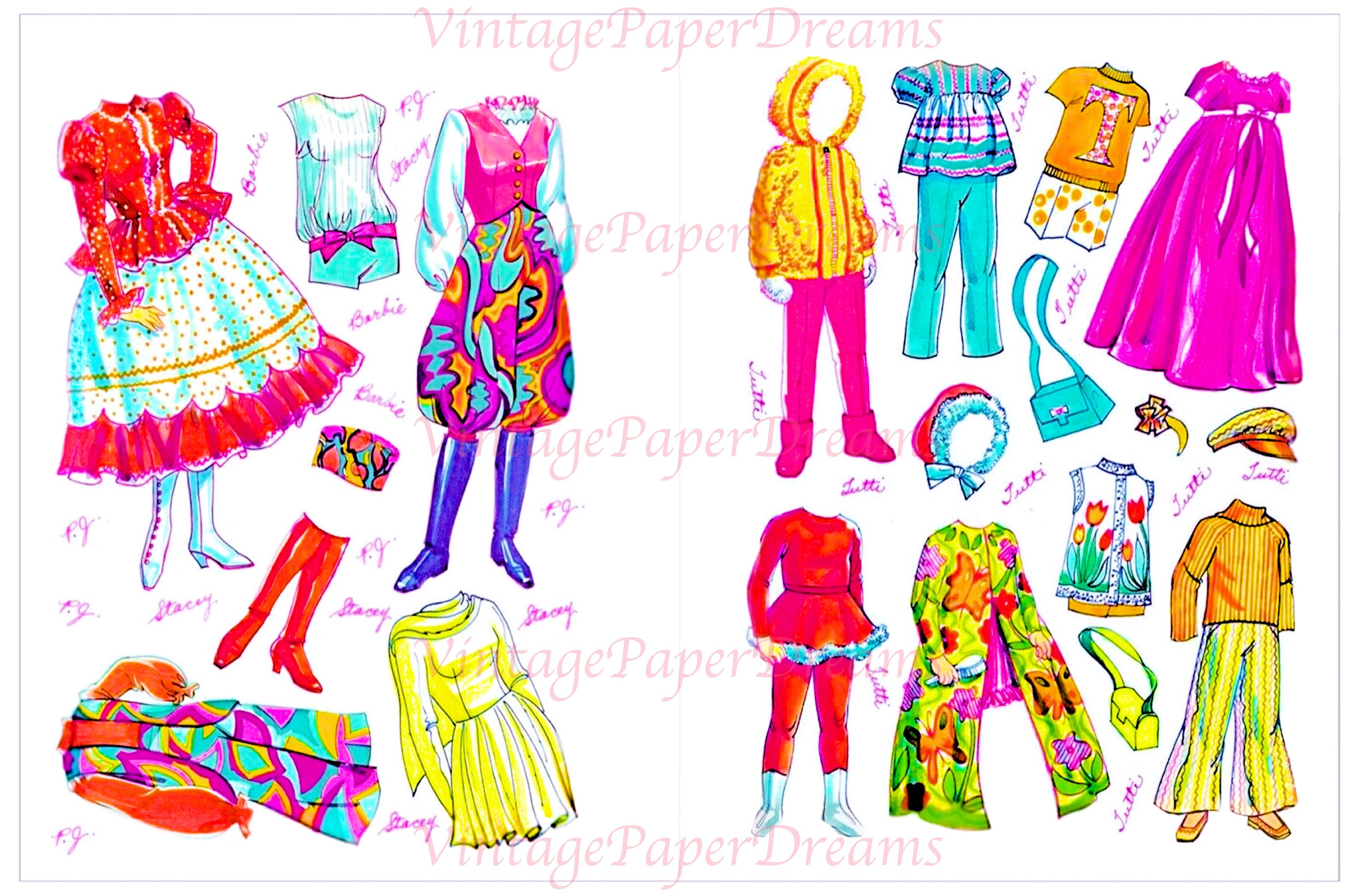 Barbie Paper Doll Printable PDF Barbie Paper Doll Vintage Etsy