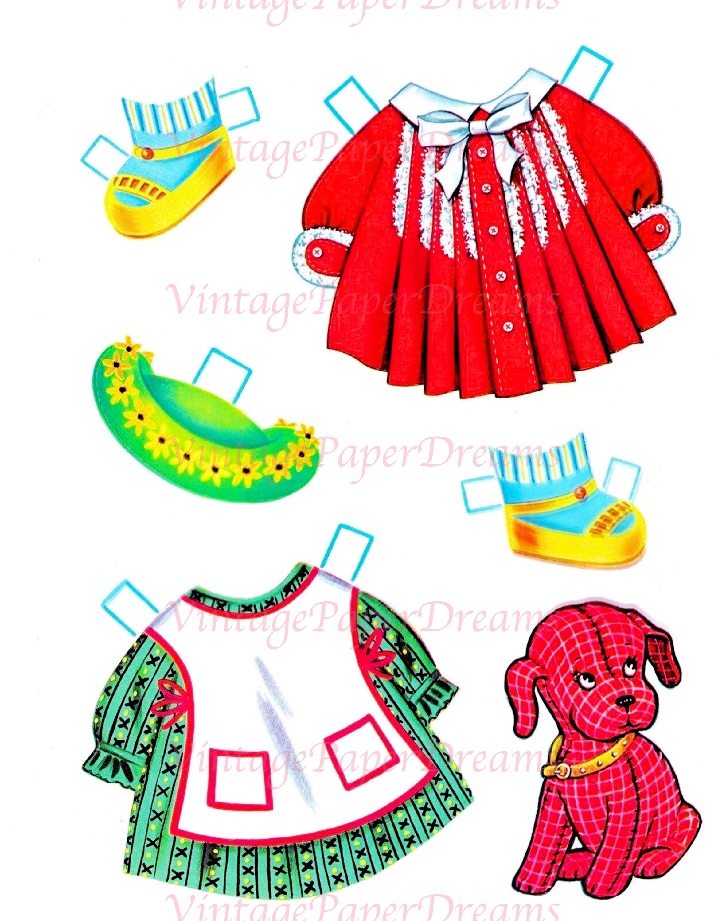 Vintage Paper Doll Printable PDF My Dolly Kisses Paper Doll 60s 1960s ...