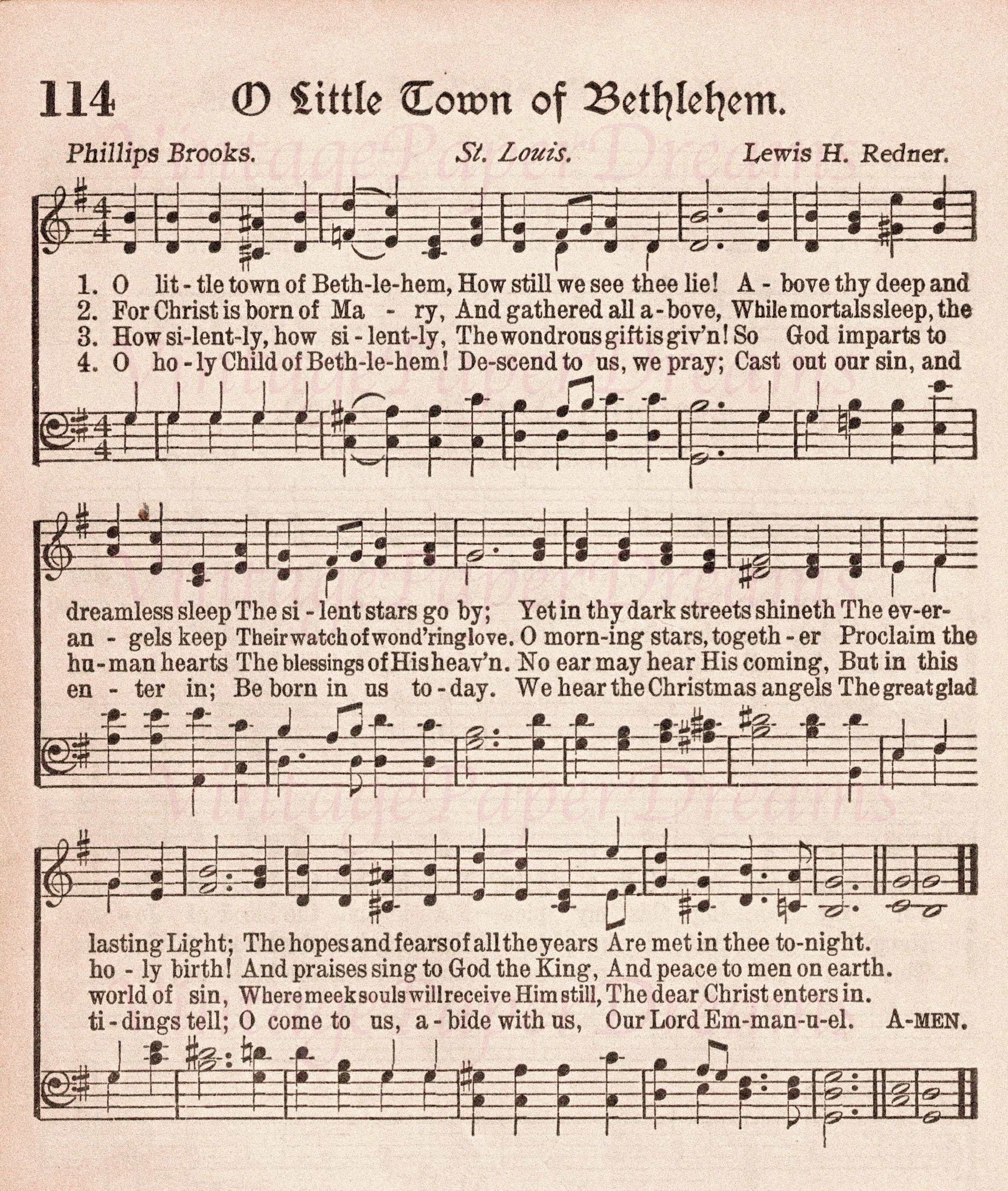 Vintage Printable Christmas Carol Sheet Music PDF Traditional Advent ...