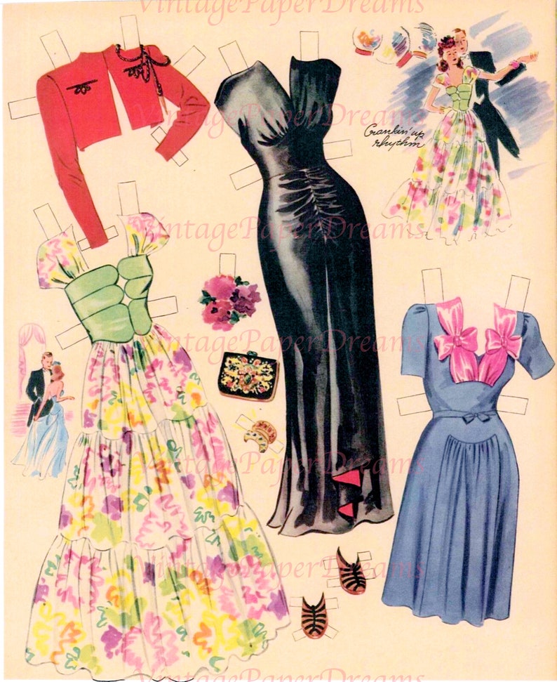 Vintage Paper Doll Printable PDF bob Hope Dorothy Lamour - Etsy