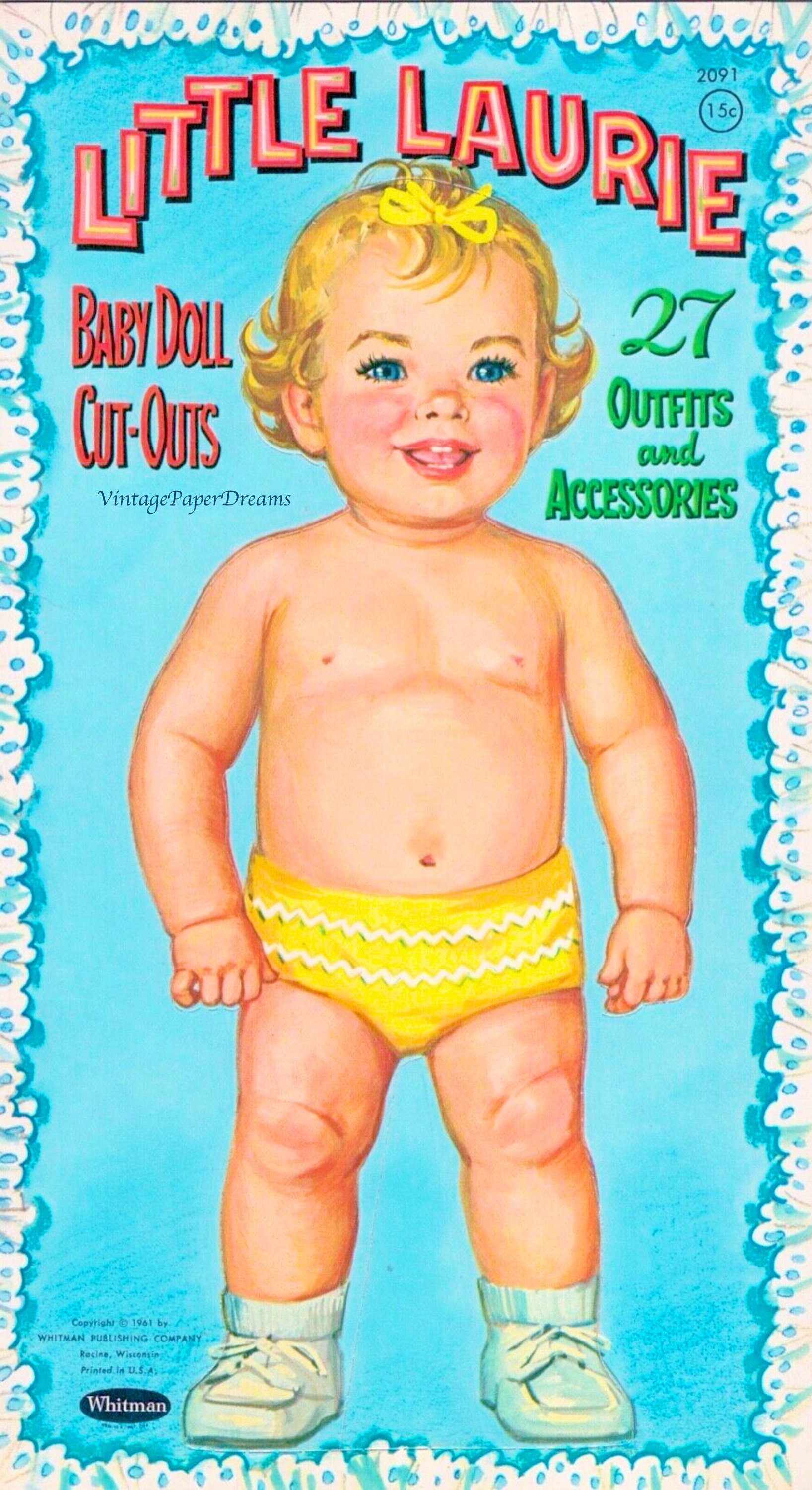 Vintage Paper Doll Printable PDF Baby Pat Paper Doll 60s 1960s Ginger