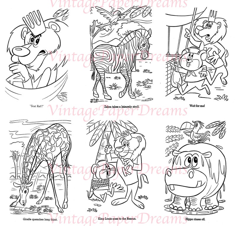 Vintage Coloring Book Printable PDF louie the Lion Colouring Book 60s