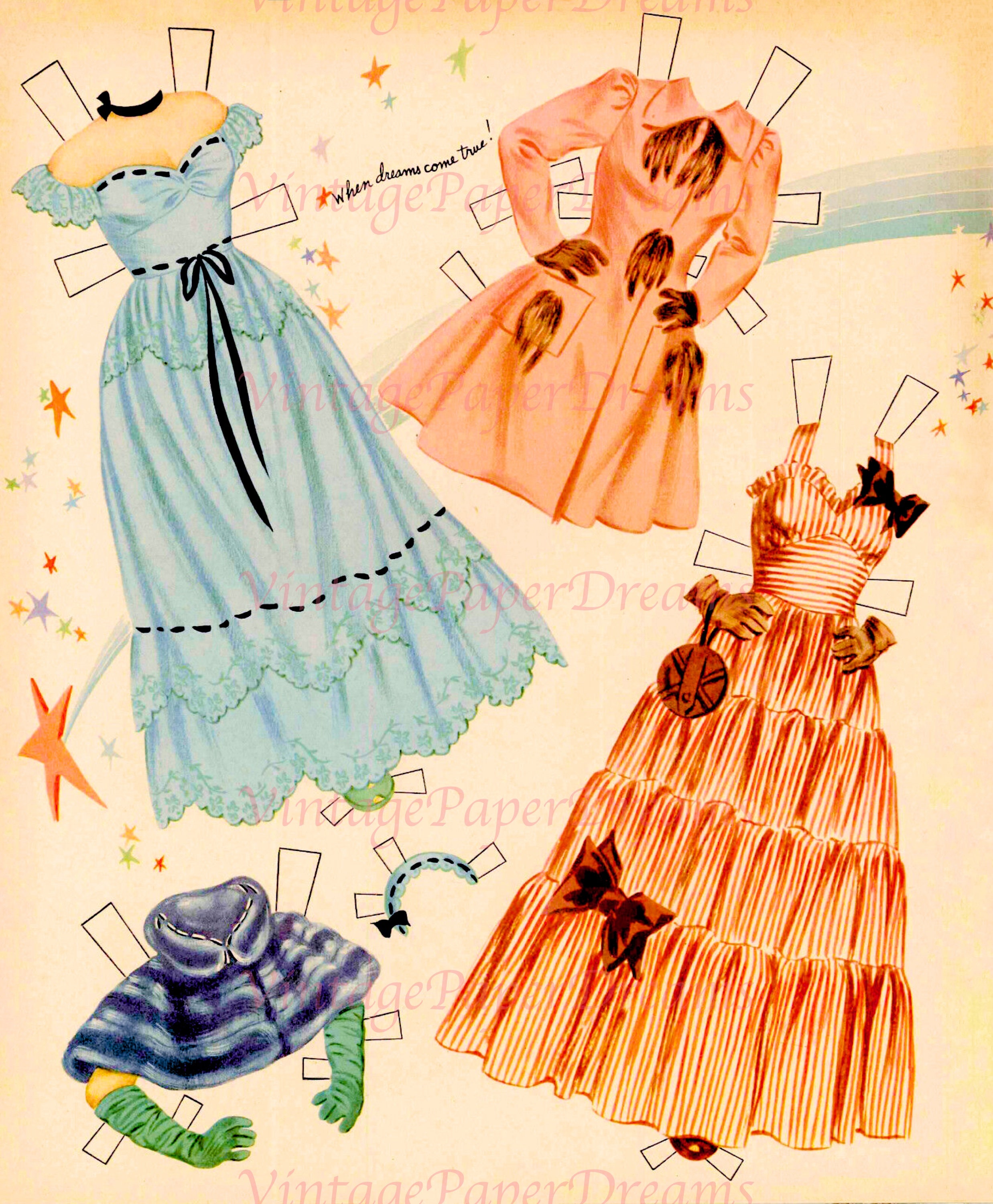 Vintage Paper Doll Printable PDF june Allyson Paper Doll Etsy