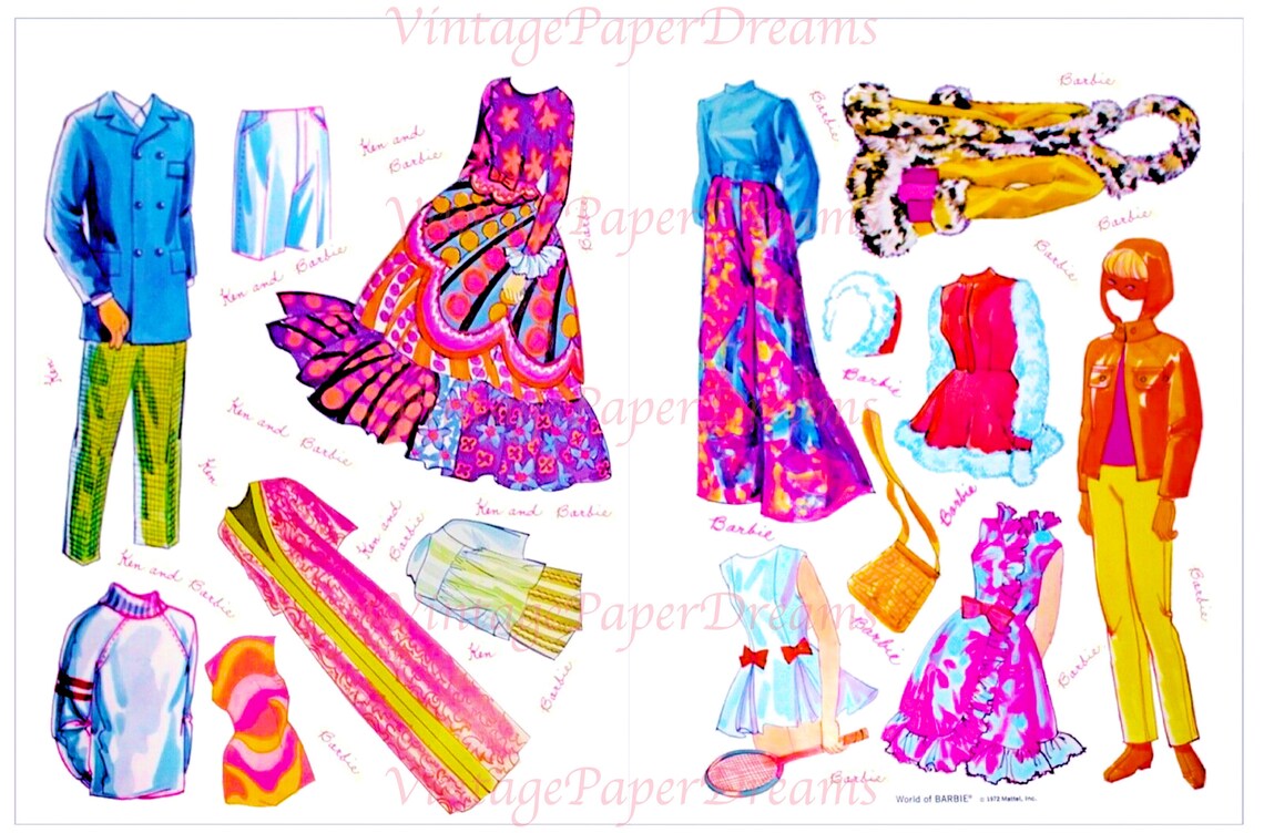 Barbie Paper Doll Printable PDF Barbie Paper Doll Vintage - Etsy