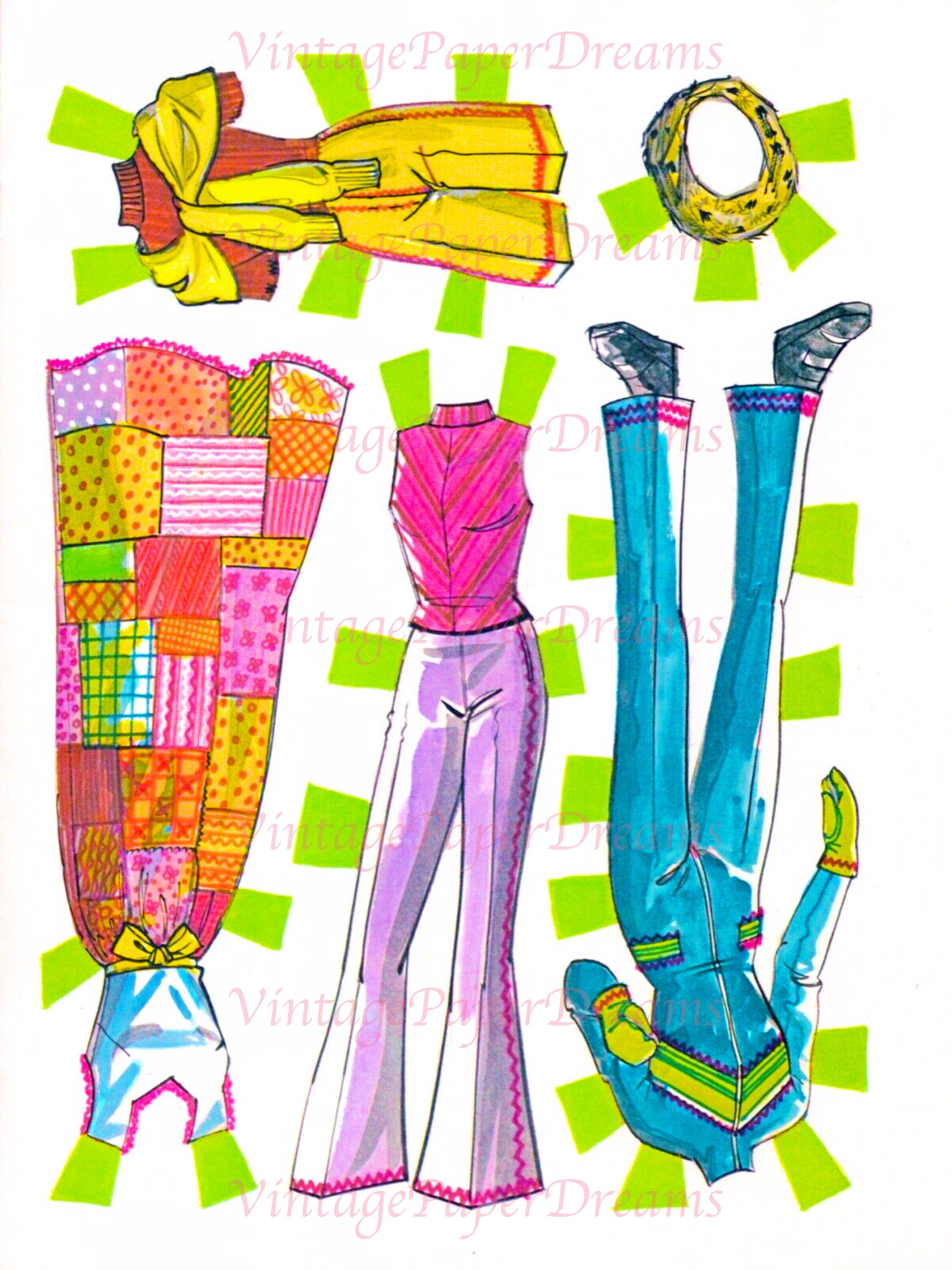 Vintage Paper Doll Printable PDF camping Barbie Paper Doll Etsy Australia