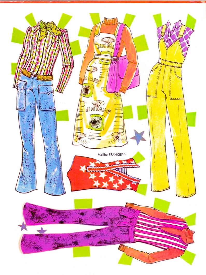 Barbie Paper Doll Printable PDF malibu Barbie Paper Doll Etsy