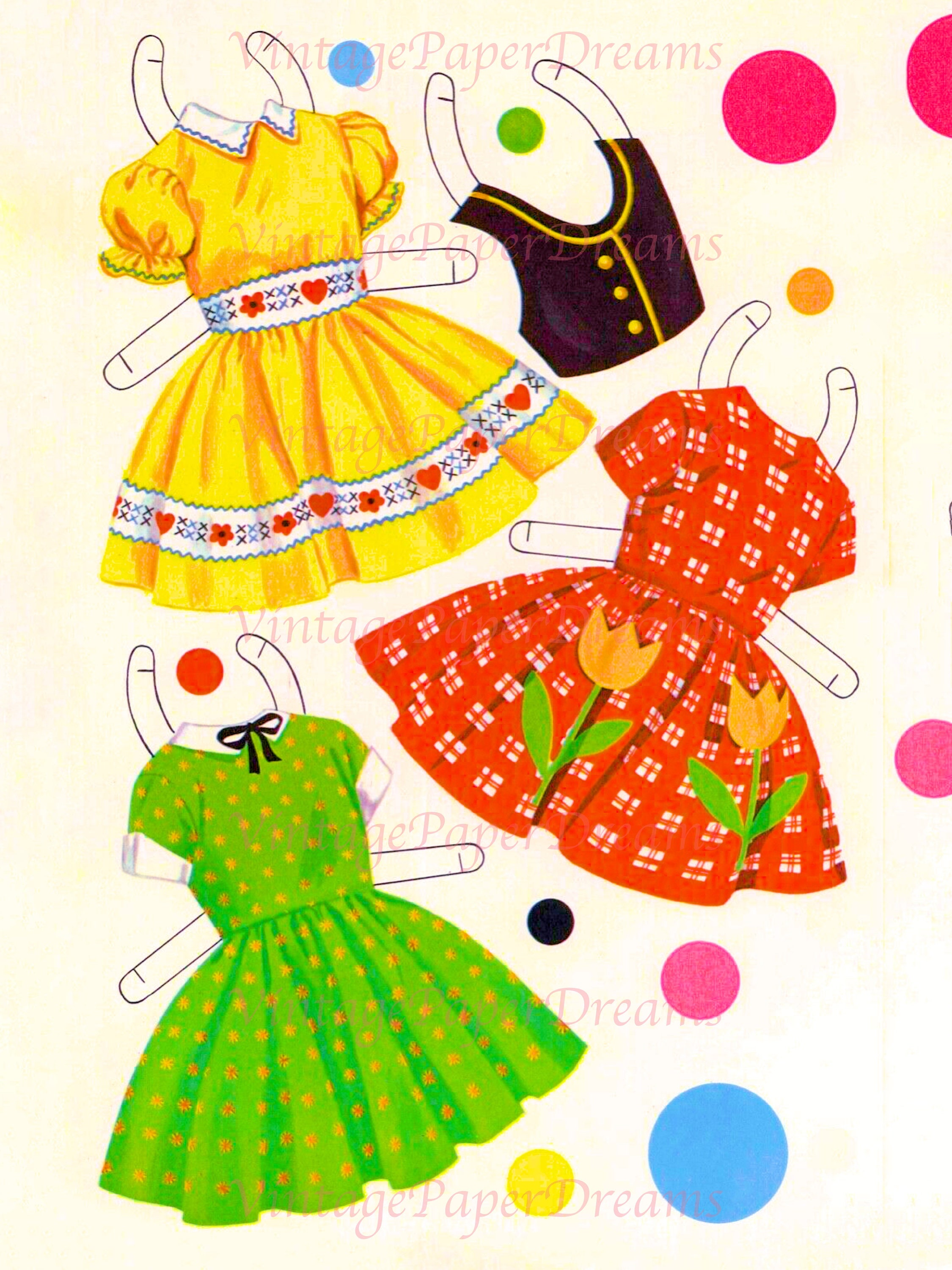 Vintage Paper Doll Printable PDF Bubble Baby Paper Doll 60s 1960s
